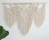 large macrame wall hanging - Boho Tapestry Macrame Wall Decor Art- Chic Bohemian Handmade Woven Tapestry Home Decoration for Bedroom Living Room Apartment Wedding Party - 43"x32" (Beige-fringe) image 0
